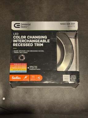 Commercial Electric LED Color Changing Interchangeable Recessed Trim